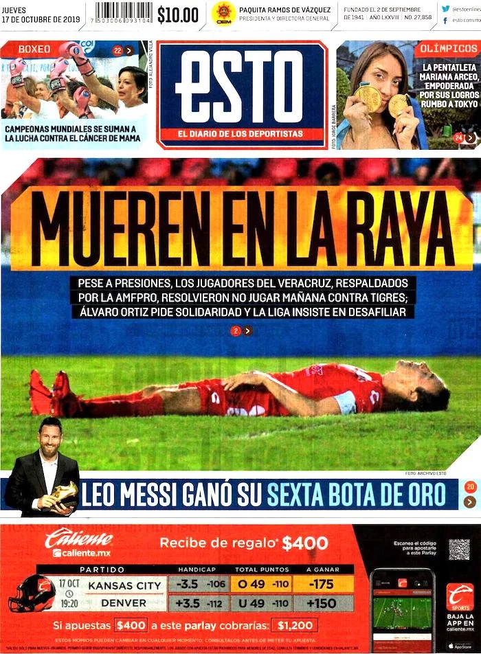 portadas de deportes 17 de octubre